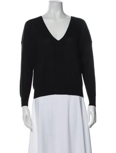 Pre-owned Falconeri Cashmere V-neck Top In Black