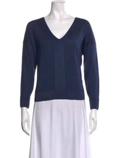 Pre-owned Falconeri Cashmere V-neck Top In Blue