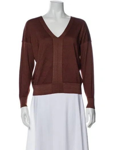 Pre-owned Falconeri Cashmere V-neck Top In Brown