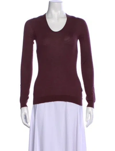 Pre-owned Falconeri Cashmere V-neck Top In Burgundy