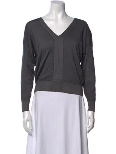Pre-owned Falconeri Cashmere V-neck Top In Grey