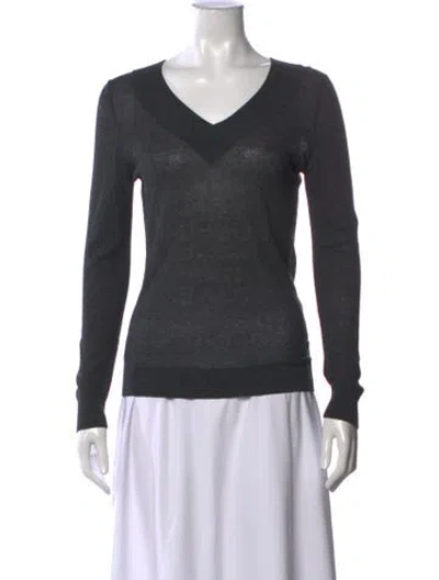 Pre-owned Falconeri Cashmere V-neck Top In Grey