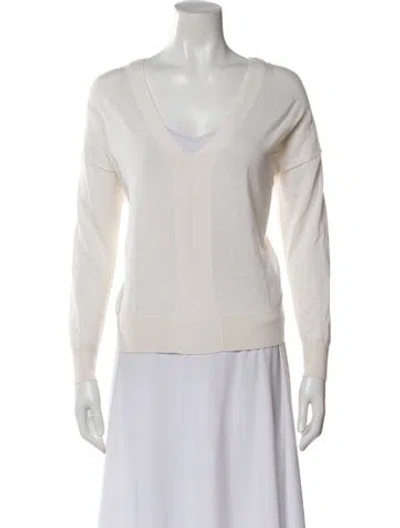 Pre-owned Falconeri Cashmere V-neck Top In Neutral