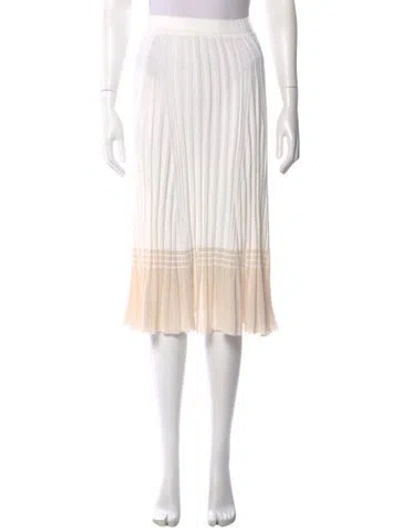 Pre-owned Falconeri Colorblock Pattern Knee-length Skirt In White