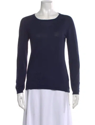 Pre-owned Falconeri Crew Neck Long Sleeve Top In Blue