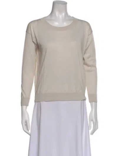 Pre-owned Falconeri Crew Neck Long Sleeve Top In Neutral
