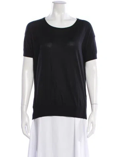 Pre-owned Falconeri Crew Neck Short Sleeve T-shirt In Black