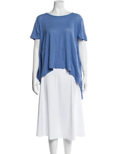 Pre-owned Falconeri Crew Neck Short Sleeve T-shirt In Blue