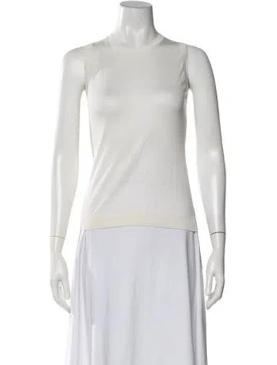 Pre-owned Falconeri Crew Neck Sleeveless Top In Neutrals
