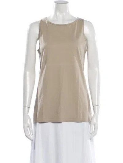 Pre-owned Falconeri Crew Neck Sleeveless Top In Neutrals