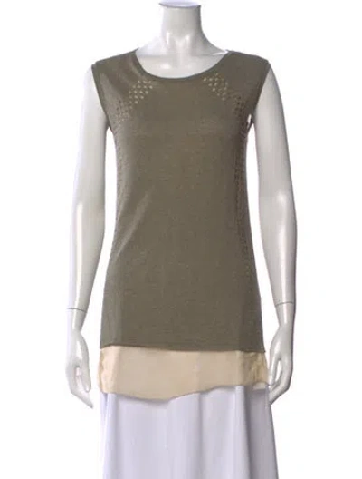 Pre-owned Falconeri Crew Neck Sleeveless Top In Neutrals