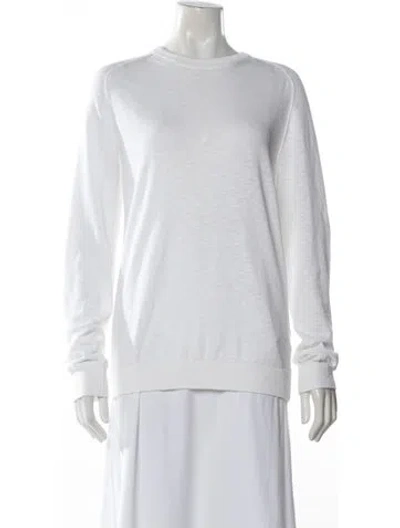 Pre-owned Falconeri Crew Neck Sweater In White