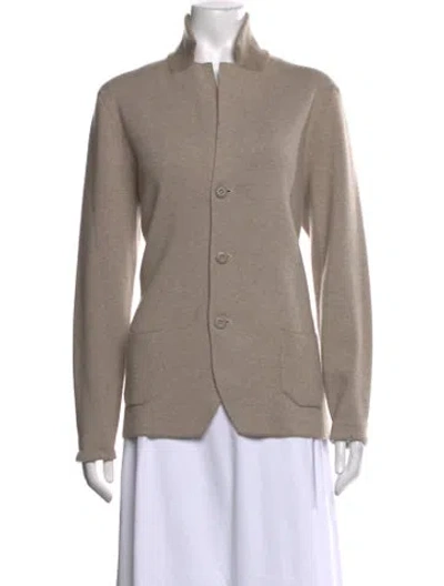 Pre-owned Falconeri Fleece Open Front Sweater In Neutrals