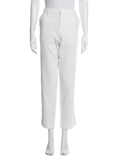 Pre-owned Falconeri High-rise Straight Leg Jeans In White