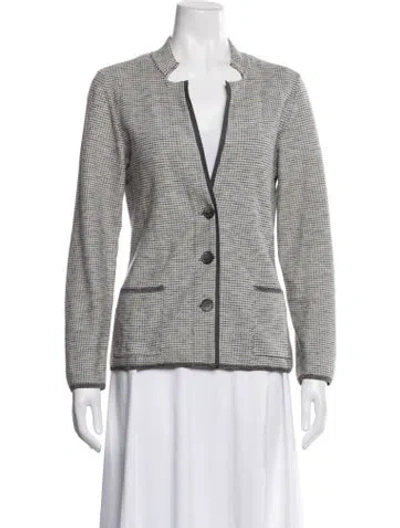Pre-owned Falconeri Houndstooth Print Jacket In Grey