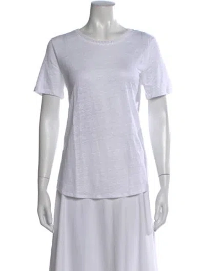 Pre-owned Falconeri Linen Crew Neck T-shirt In Neutral