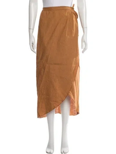 Pre-owned Falconeri Linen Long Skirt In Yellow