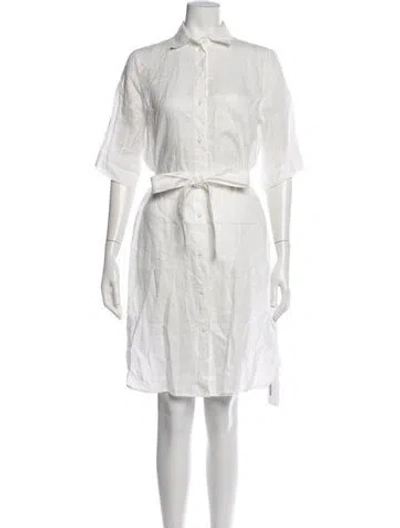 Pre-owned Falconeri Linen Mini Dress In White