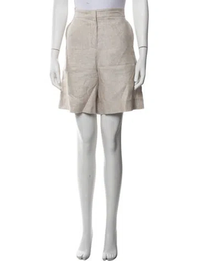 Pre-owned Falconeri Linen Mini Shorts In Neutrals