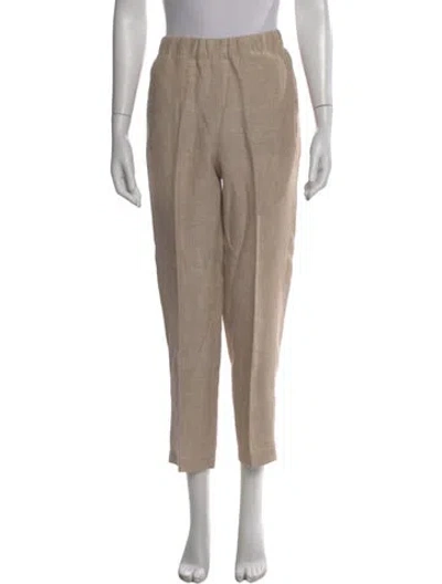 Pre-owned Falconeri Linen Straight Leg Pants In Neutral