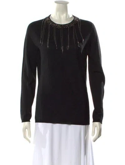 Pre-owned Falconeri Merino Wool Crew Neck Sweatshirt In Black