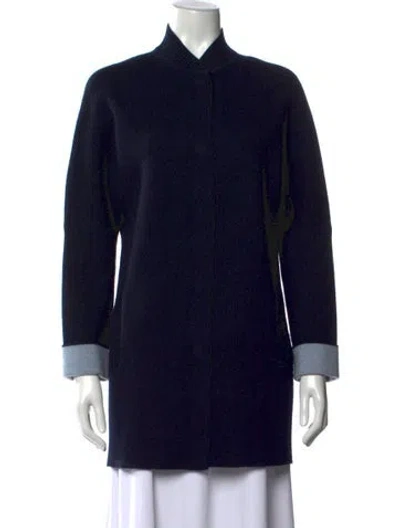Pre-owned Falconeri Merino Wool Mock Neck Sweater In Blue