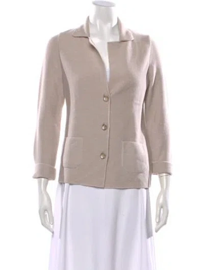 Pre-owned Falconeri Merino Wool Open Front Sweater In Neutrals