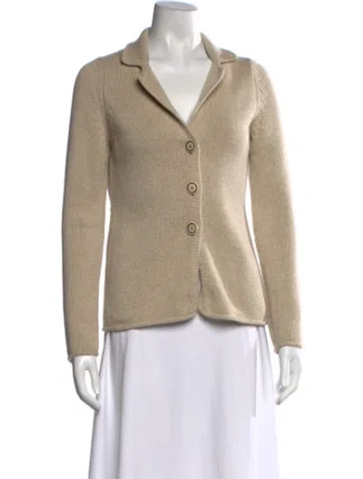 Pre-owned Falconeri Merino Wool Open Front Sweater In Neutrals