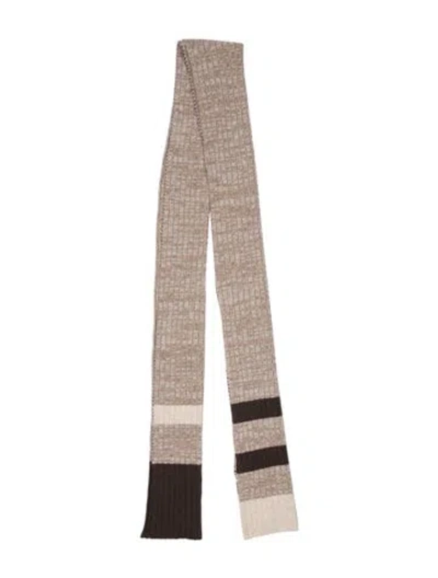 Pre-owned Falconeri Merino Wool Striped Scarf In Neutral