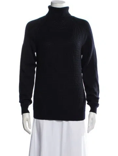 Pre-owned Falconeri Merino Wool Turtleneck Sweater In Blue
