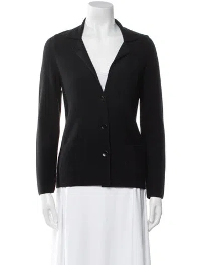 Pre-owned Falconeri Merino Wool V-neck Sweater In Black