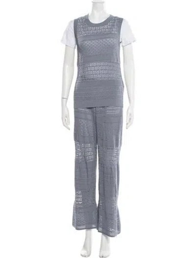 Pre-owned Falconeri Mesh Accents Pantsuit In Gray