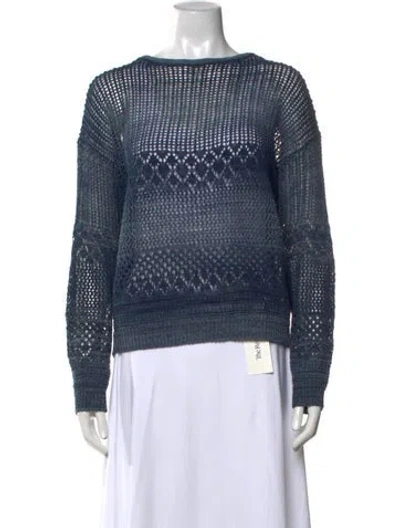 Pre-owned Falconeri Patterned Crew Neck Sweater In Blue