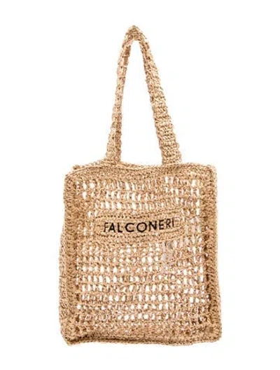 Pre-owned Falconeri Raffia Tote W/ Tags In Neutrals