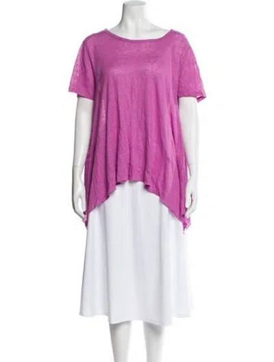 Pre-owned Falconeri Scoop Neck Short Sleeve Top In Pink
