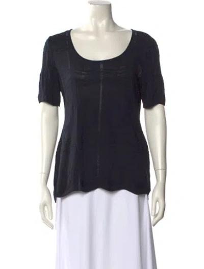 Pre-owned Falconeri Scoop Neck Short Sleeve T-shirt In Blue
