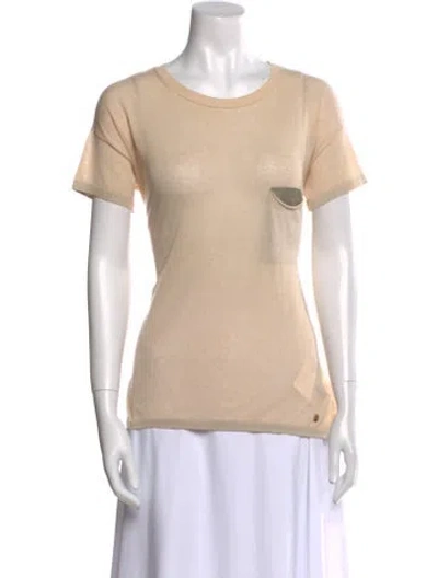 Pre-owned Falconeri Scoop Neck Short Sleeve T-shirt In Neutral