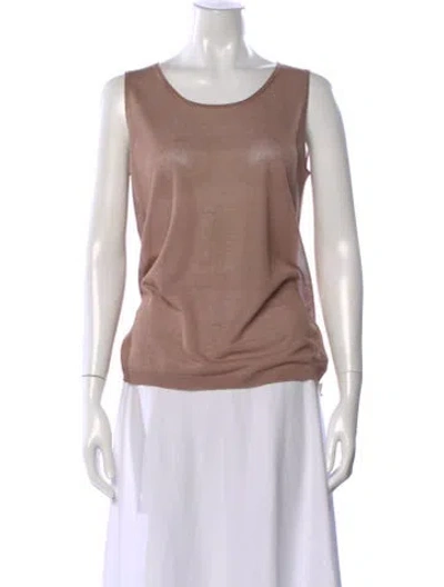 Pre-owned Falconeri Scoop Neck Sleeveless Top In Neutral