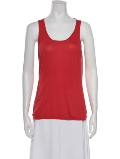 Pre-owned Falconeri Scoop Neck Sleeveless Top In Red