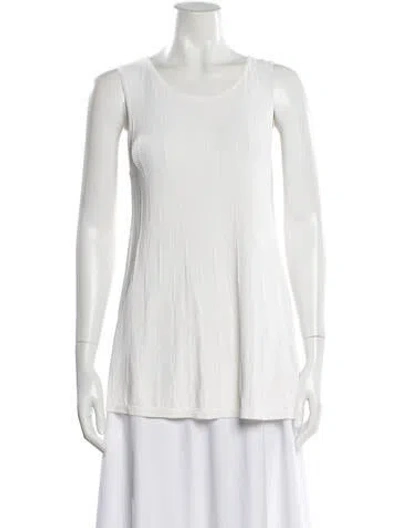 Pre-owned Falconeri Scoop Neck Sweater In White
