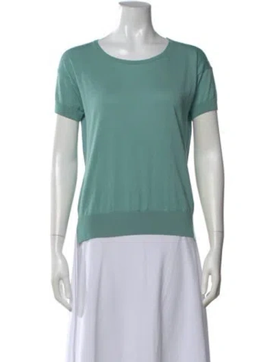 Pre-owned Falconeri Silk Crew Neck Sweater W/ Tags In Green
