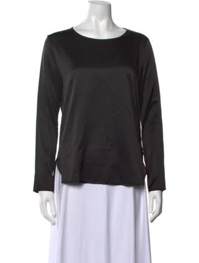 Pre-owned Falconeri Silk Crew Neck Top In Black/metallic