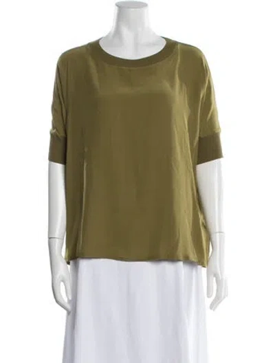 Pre-owned Falconeri Silk Crew Neck Top In Blue