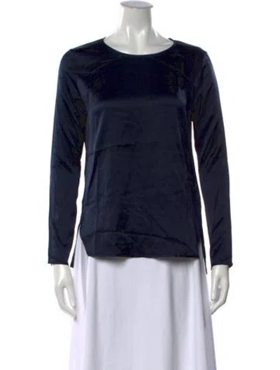 Pre-owned Falconeri Silk Crew Neck Top In Blue