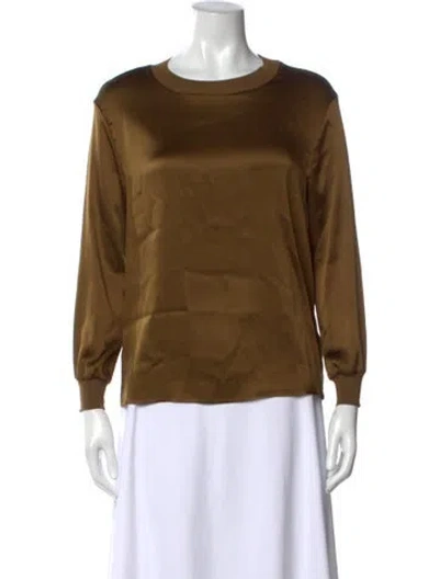 Pre-owned Falconeri Silk Crew Neck Top In Brown