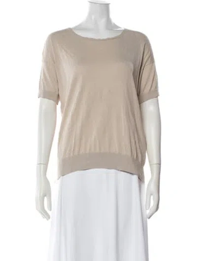 Pre-owned Falconeri Silk Crew Neck Top In Neutral