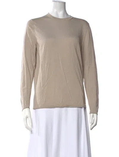 Pre-owned Falconeri Silk Crew Neck Top In Neutrals