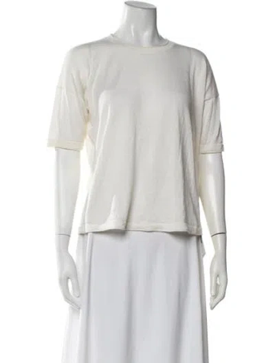Pre-owned Falconeri Silk Crew Neck T-shirt In Neutrals
