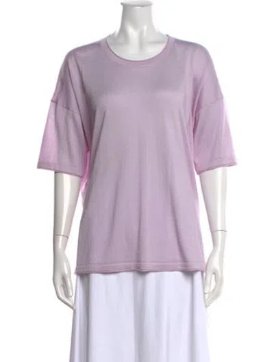 Pre-owned Falconeri Silk Crew Neck T-shirt W/ Tags In Purple