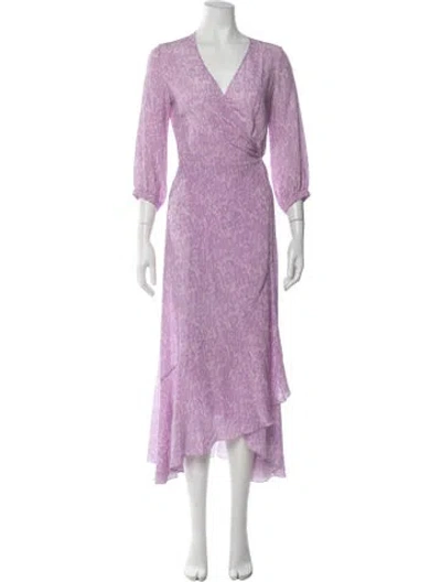 Pre-owned Falconeri Silk Midi Length Dress In Purple